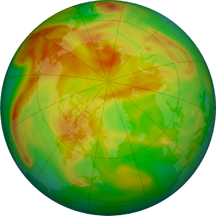 Arctic ozone map for 21 May 2019